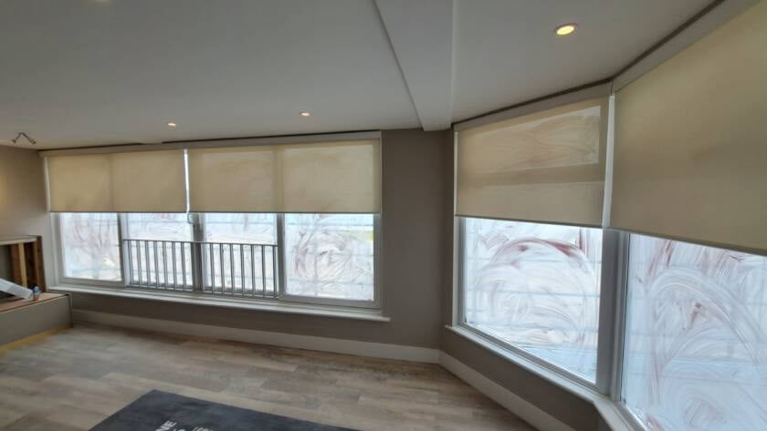 commercial roller blinds with a 3% screen fabric